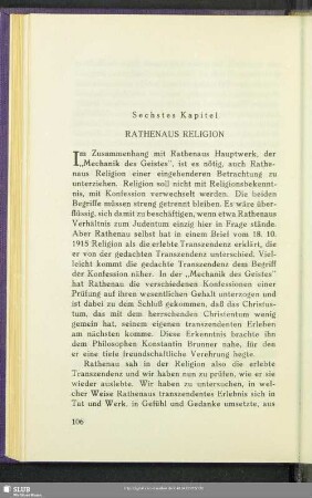 Sechstes Kapitel: Rathenaus Religion