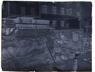 Baugrube, Neubau der Städtischen Girokasse
