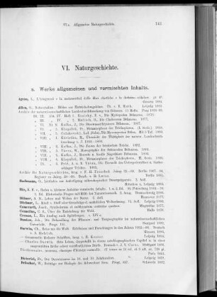 VI. Naturgeschichte.