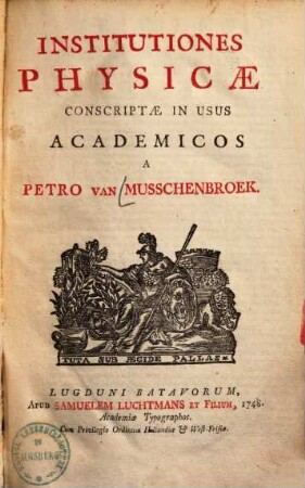 Institutiones Physicae : Conscriptæ In Usus Academicos