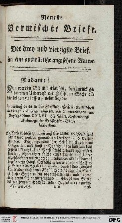 Der drey und vierzigste Brief