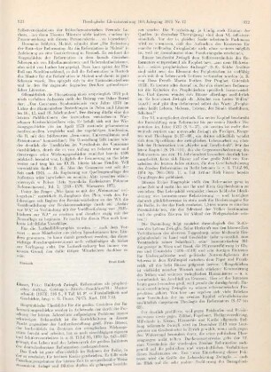 921-923 [Rezension] Büsser, Fritz, Huldrych Zwingli