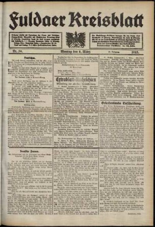 Ausgabe vom Montag, den 08. März 1915.