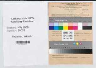 Entnazifizierung Wilhelm Kraemer, geb. 22.01.1894 (Werkmeister)