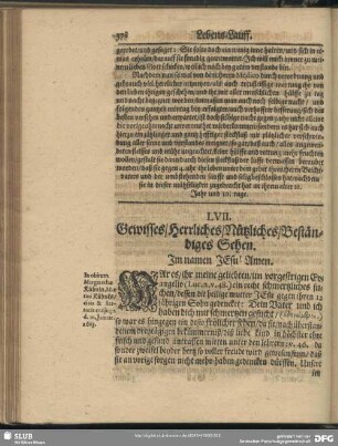 LVII. Gewisses, Herrliches, Nützliches, Beständiges Sehen