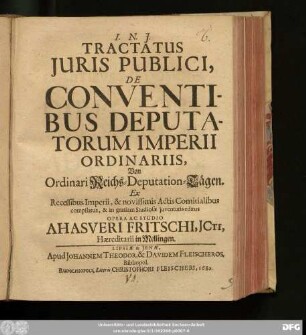Tractatus Iuris Publici, De Conventibus Deputatorum Imperii Ordinariis