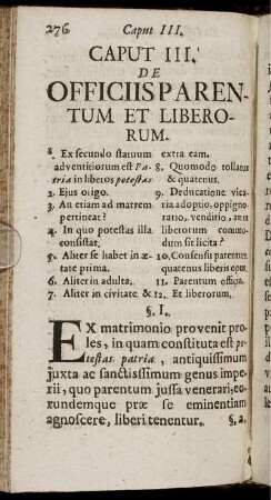 Caput III. De Officiis Parentum Et Liberorum.