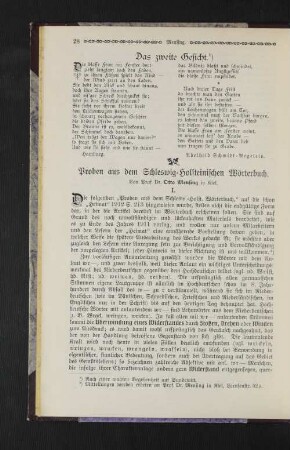 Gedicht: Das zweite Gesicht.