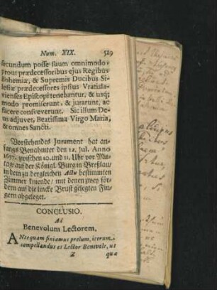 Conclusio ad Benevolum Lectorem.