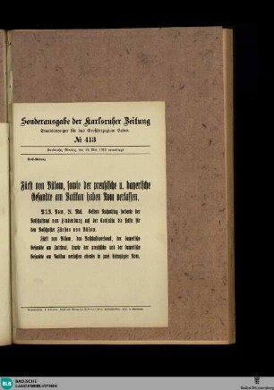 Karlsruher Zeitung, Sonderausgabe No. 413, 24. Mai 1915
