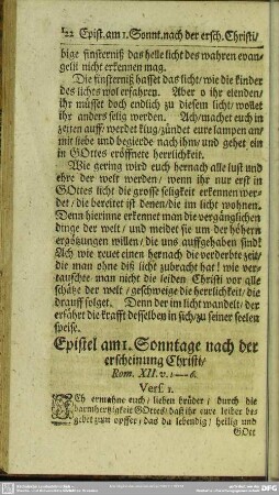 Epistel am 1. Sonntage nach der erscheinung Christi