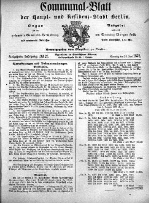 1876,26: No. 26, 25. Juni 1876
