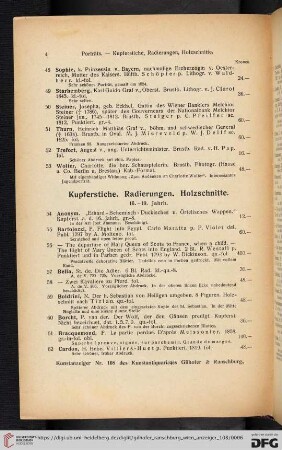 Kupferstiche. Radierungen. Holzschnitte (Nr. 54 - 141)