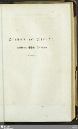 Tristan und Isolde. Altfranzösische Gedichte