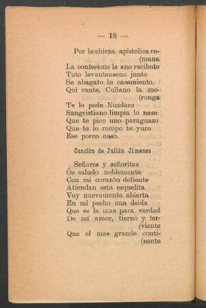 Canción de Julián Jimenez