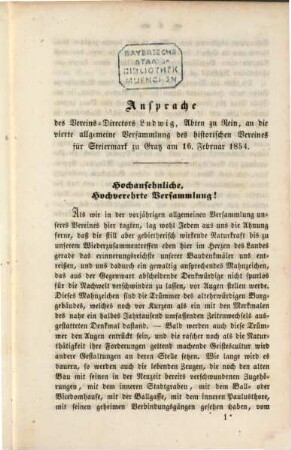 Mittheilungen des Historischen Vereines für Steiermark. 5. 1854