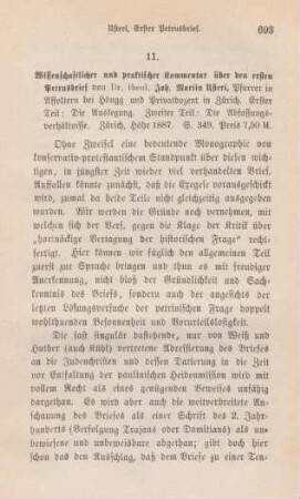 693-699 [Rezension] Usteri, Johann Martin, Wissenschaftlicher und praktischer Commentar über den ersten Petrusbrief