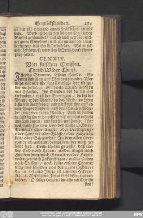 CLXXIV. Von falschen Christen. Christ, Wider-Christ.