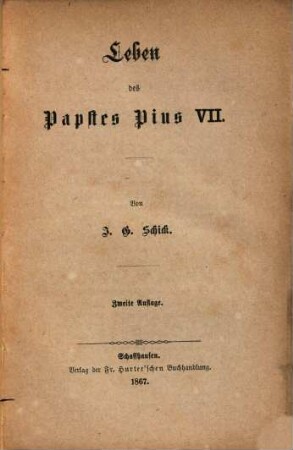 Leben des Papstes Pius VII.