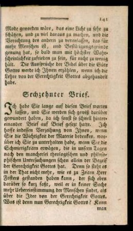 Sechzehnter Brief