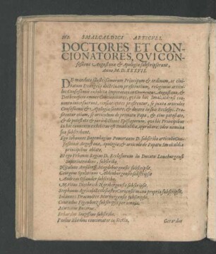 Doctores Et Concionatores, Qui confessione Augustanae & Apologiae subscripserunt ...