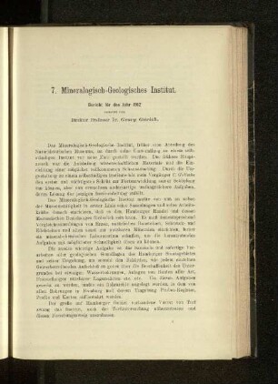 7. Mineralogisch- Geologisches Institut.