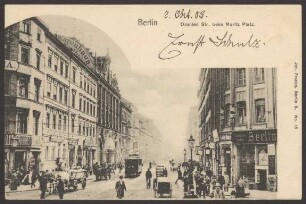 Ansichtskarte Blick auf die Oranienstraße beim Moritzplatz [1/3]