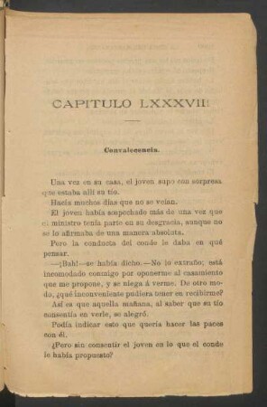 Capítulo LXXXVIII - Convalecencia.