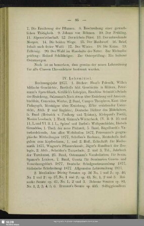 IV. Lehrmittel