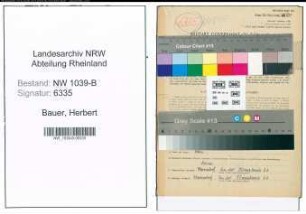 Entnazifizierung Herbert Bauer , geb. 30.05.1908 (Jurist)