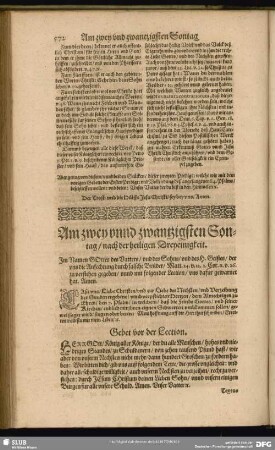 Am zwey und zwantzigsten Sontage, nach der heiligen Dreyeinigkeit