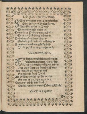 Das Tritt Capittel/