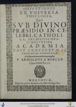 Assertiones ex universa theologia
