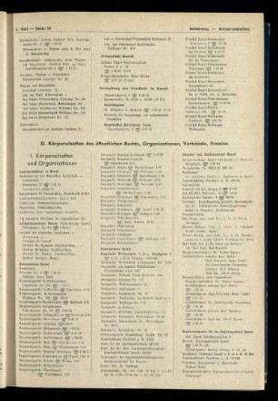Körperschaften des öffentlichen Rechts, Organisationen, Verbände, Vereine