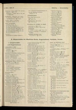 Körperschaften des öffentlichen Rechts, Organisationen, Verbände, Vereine