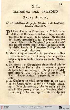 Num. XI.: Madonna del Paradiso
