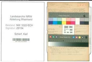 Entnazifizierung Karl Scherf , geb. 24.09.1889 (Notar)