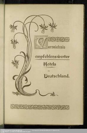 Verzeichnis empfehlenswerter Hotels in Deutschland