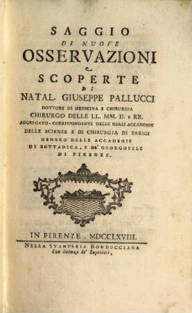 Saggio di nuove Osservazioni