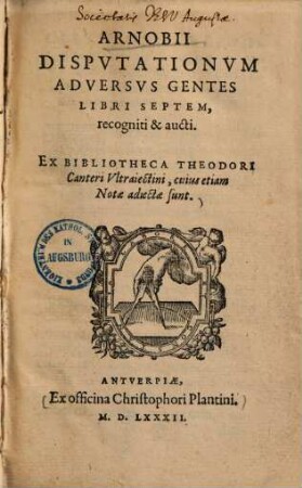 Arnobii Disputationum Adversus Gentes Libri Septem : recogniti & aucti