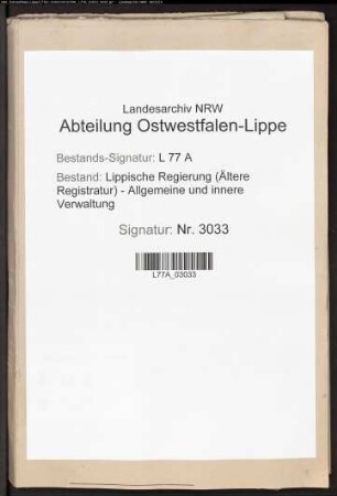 Vereinigung der Büchersammlungen in Detmold zu einer öffentlichen Bibliothek