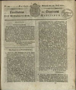 No. 34, Mittwoch den 28. April 1813
