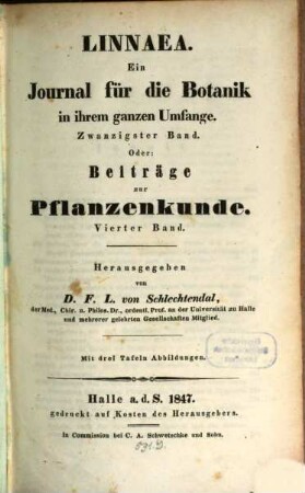 Beiträge zur Pflanzenkunde. 4, 4. 1847