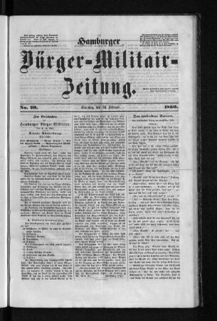 Zur Geschichte des Hamburger Bürger-Militairs.
