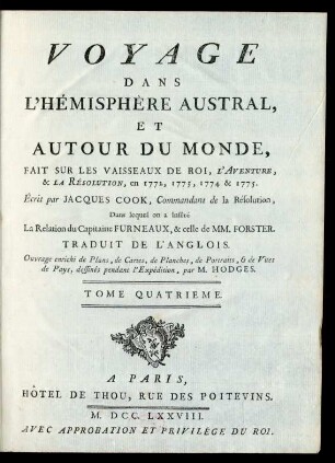 T. 4: Voyage Dans L'Hémisphère Austral, Et Autour Du Monde