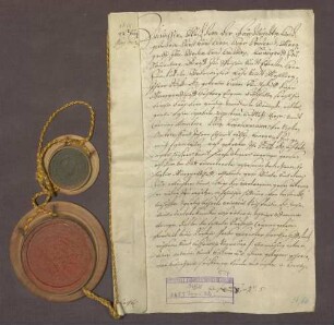 Landtagsabschied zwischen Markgraf Friedrich V. von Baden-Durlach und dem engeren Ausschuss der Markgrafschaft Hachberg