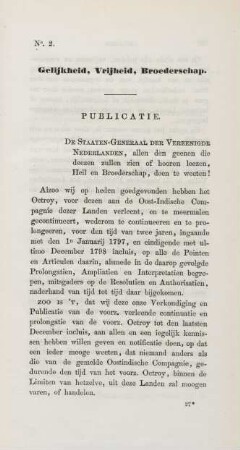 No. 2. Publicatie. De Staaten-Generaal der Vereenigde Nederlanden, ...