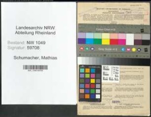 Entnazifizierung Mathias Schumacher , geb. 26.05.1896 (Schachtmeister)