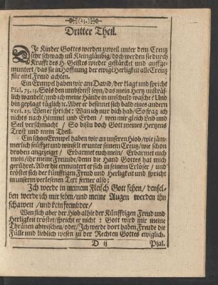 Dritter Theil. [Gottes freudenreiche Anschauung.]