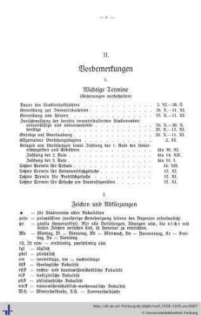 II. Vorbemerkungen